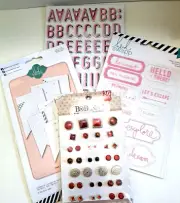 Heidi Swapp Bobunny Scrapbook & Stickers Lot Embellishments Brads Tags 8 pks