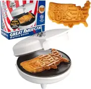 Waffle Wow 7.5'' American USA Waffle Maker - Electric Non-stick Waffle Iron