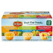 Fruit Cup Snacks Variety Pack with No Added Sugar, 4 Oz Cups (12 Pack) Diced Pea
