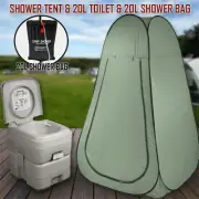 20L Outdoor Portable Toilet 20L Shower Bag Pop Up Camping Tent Change Room Gr