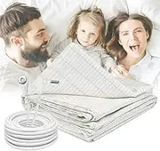 Grounding Flat Sheet, Bed Earthing Flat Sheet AU Plug Grounding Connection Cord Conductive Mat (White, Flat Sheets-(68x132cm))