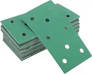 X AUTOHAUX Sandpaper Hook & Loop Sanding Sheets 7.09Inch x 3.74Inch Green 50 Pcs P150 Rectangular Flocking 8 Hole Efficient Grinding and Polishing