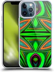 Head Case Designs Officially Licensed Haroulita Green Glow Abstract Art Gel Case [Military Grade Protection] Compatible with Apple iPhone 12 Pro Max