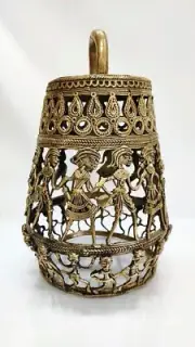 Decorative Handcrafted Hanging/ Table Top Brass Metal Dhokra Art Lampshade
