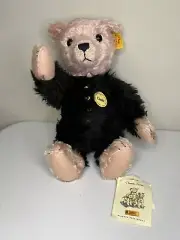 STEIFF 13” Teddy Bear Classic Rose & Black Mohair With Tags #028304 Posable