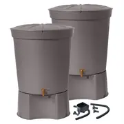 GARANTIA 300L LANZAROTE MINItank x 2 Kit (with Linking Kit, Diverter & Stands) - Grey