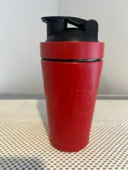 500ML Stainless Steel Red Whey Protein Shaker Bottle with Metal Blender