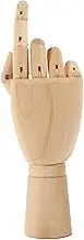 MUSISALY Wooden Jointed Hand Model for Artists Flexible Poseable Sketching Prop for Drawing Practice and Home Decor Wooden Crafts Decoration Right Hand