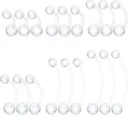 [ViEinkaufen] 18Pcs Pregnancy Belly Bar, 10-38mm Maternity Belly Bar Acrylic Belly Button Piercing Ball Curved Barbell Piercing Pregnancy Navel Bars Body Piercing Jewellery, As show, Acrylic, No