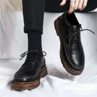 在飛比找蝦皮購物優惠-馬丁靴 2022低筒4孔 增高 厚底 馬丁鞋 黑色真皮 硬皮