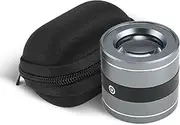 Meichoon Cylinder Magnifier USB Rechargeable 10X Magnification Optical Lens with 2 LED Lights 2 UV Lights Easy to Carry Gemstone Jewelry Rock Stamps Coin Identification