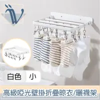 在飛比找momo購物網優惠-【Viita】高級啞光免打孔壁掛90度折疊晾衣架/掛勾毛巾曬