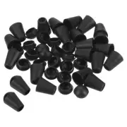 Bell End Stopper Cord Rope Lock for Drawstring Bag, Black 50pcs