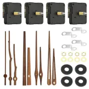 Clock Mechanism Replacement, 4 Set Quartz Clock Mechanism DIY Wall Clock, Wooden