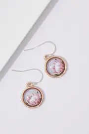 Protea Sterling Silver Drop Earrings--NES-SSD-PROTEA