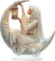 Eid Decorations for Table, Desktop Eid Decoration, Moon Eid Table Sign, Eid Tabletop Home Decor, Eid Party Table Decoration, Eid Table Sign Ornament, Eid Craft Decorations, Table Eid Decor for Home