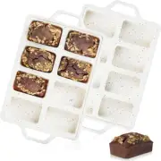 Mini Loaf Pans, Metal Reinforced Frame Silicone Mini Bread Loaf Pans 8 Cavities