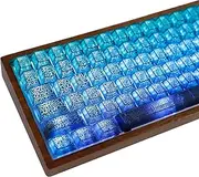 YMDK Black Crack Shine Through Keycap Cool Creative Custom Keycaps PC Top UV Printing for MX Mechanical Keyboard