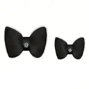 Black Bowknot Neck Pillow Plush Bow Tie Soft Plush Car Headrest Waist Support