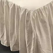 Gohytal Valance Bed Cover, Folded Bed Skirt Bed Skirt with Ruffles Elastic Dust Ruffles Ruffled Solid Bed Skirt Alternative to Traditional Valance Bed Skirt, 140 x 200 cm