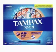 Tampon 50 Count new unopened Tampax Super plus Absorbency Pearl Applicator Jumbo