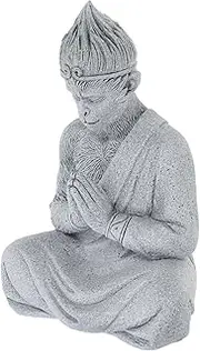 VANZACK Mini Buddha Figurine Decorative Stone Powder Buddha Statue for Garden and Fish Tank Detail Stable Base Unique Home Decor for Landscaping and Buddhist Offerings