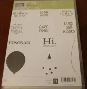 STAMPIN UP PARTY PANTS CLING STAMP SET OF OF 12