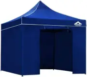 Instahut 3X3M Gazebo, Pop up Camping Tent Marquee Folding Blue Gazebos Garden...