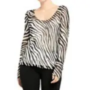 THEORY zebra sheer silk top blouse with cami -S-NWT!$345