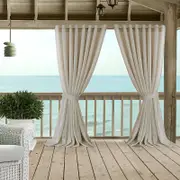 Elrene Home Fashions Carmen Sheer Indoor/Outdoor Tieback Curtain Panel, 114 x 108