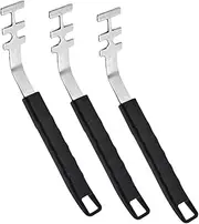 LOPUNER 3pcs Stainless Steel Barbecue Grate Lifter Scald Grill Grippers Mesh Design for Safe Cooking Camping Outdoor Cooking Tool Easy to Handle