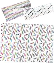 Hoement 3 Rolls of Wrapping Paper Rolls Present Wrapping Papers Packaging Paper Birthday Party Wrapping Paper Heart Pattern Wrapping Sheets