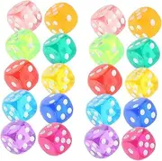 UPKOCH 100pcs Transparent Game Dice Rounded Corner Multi Sided Dice for Party Games Math Activities and Family Gatherings