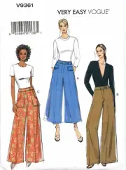 VOGUE SEWING PATTERN 9361 MISSES 14-22 VERY EASY SEMI-FITTED, FLARED LEG PANTS