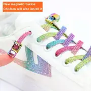 New Rainbow Magnetic Lock Shoelaces Elastic No tie Shoe laces Sneakers Shoelace