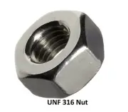 Qty 20 Hex Full Nut 5/16" UNF Imperial Marine Grade Stainless Steel SS 304 A2 70