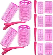 TOGEVAL Plastic Hair Curler Clamp Replacement 18pcs Set with Roller Jaw Clamps Hairdressing Curler for Hairstyle