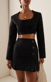 [Matthew Bruch] Apron Double-Breasted Tweed Top