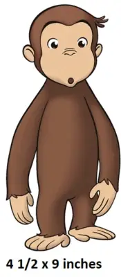 Curious George Wall Decal Amazed Monkey Vinyl Sticker Peel and Stick Art Decor