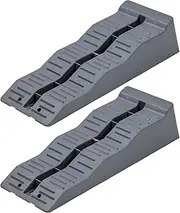 KATSU Tools 2 PCs Caravan Levelling Ramps 5 Ton Capacity Heavy Duty 3 Step Plastic Campervan Motorhome RV Vehicles Kerb Ramps Wheel Blocks Levelers, Grey, 570 x 200 x 130mm