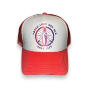 New Salt Life Flago Peace Love & Sun Pink Trucker Snap Back Baseball Cap Hat