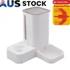Dog Cat Automatic Feeder Bowl Water Dispenser Food Feeding Device (Grey)
