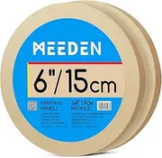 MEEDEN Round Wood Canvas Panels: 3/4" Deep 6" Dia Round Wooden Canvas Panel - Pack of 2 Cradled Wood Art Boards for Pouring Art, Crafts, Painting