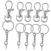 50 Pieces Metal Swivel Clasps Lanyard Snap Hook Lobster Claw Clasp and Silver