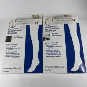 Truform 20-30 mmHg Below Knee Soft Top Compression Stockings Closed Toe Black