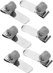 Veemoon 6pcs Portable Single-Hole Pen Holder Pen Clip Notebook Pen Pencil Holder Clip Notebook Clip Pen Loop Holder for Notebook Pen Holder for Journal Metal Clip Silver Stainless Steel