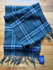 NWT McRaes Of Scotland 100% Lambs Wool Gray Scarf