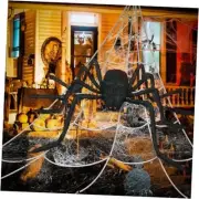 Spider Webs Halloween Decorations Outdoor, 16.4 x 15.7 ft Triangular Spider