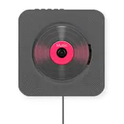 Kecag KC-808 Wall Mountable CD Player with Bluetooth with Remote Control FM Radio MP3 Headphone Jack USB - Black