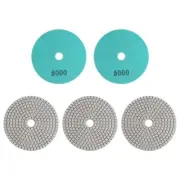 5pcs 5-Inch Grit 5000 Diamond Polishing Pads Wet/Dry for Stone Concrete Marble